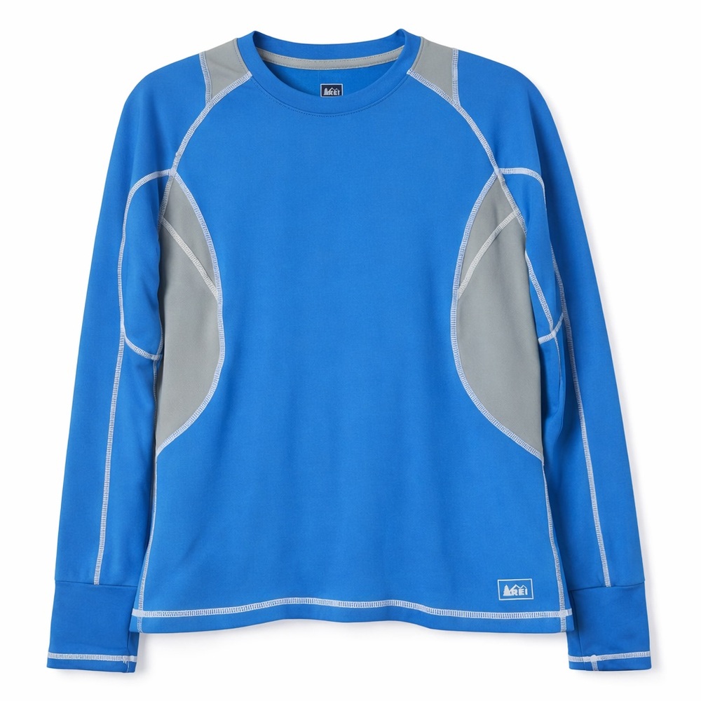 REI Women’s Long Sleeve Performance Top Blue Gray Athletic Shirt | Size M